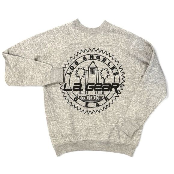 Vintage LA Gear Sweatshirt XL Grey Crewneck 80s 90s Retro Los Angeles USA Made - Picture 1 of 9